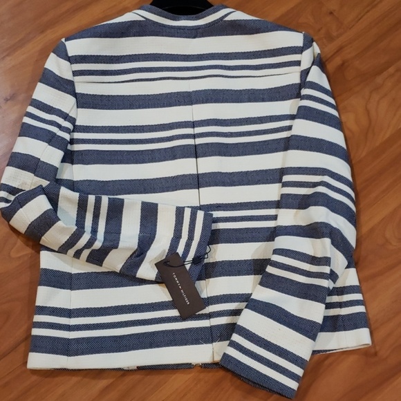 Tommy Hilfiger Women's Twill Striped Blazer Ivory - Picture 5 of 6
